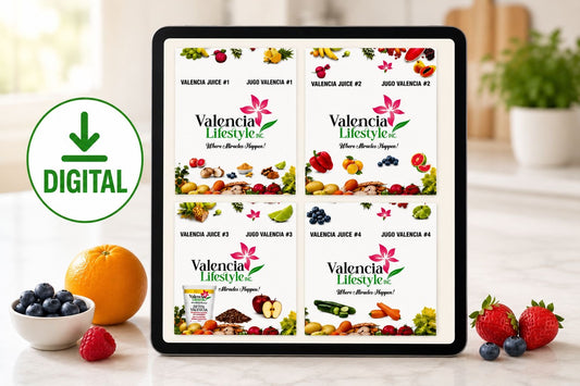 DIGITAL Valencia Juice Recipes #1-4 (proporcione su correo electrónico al finalizar la compra)