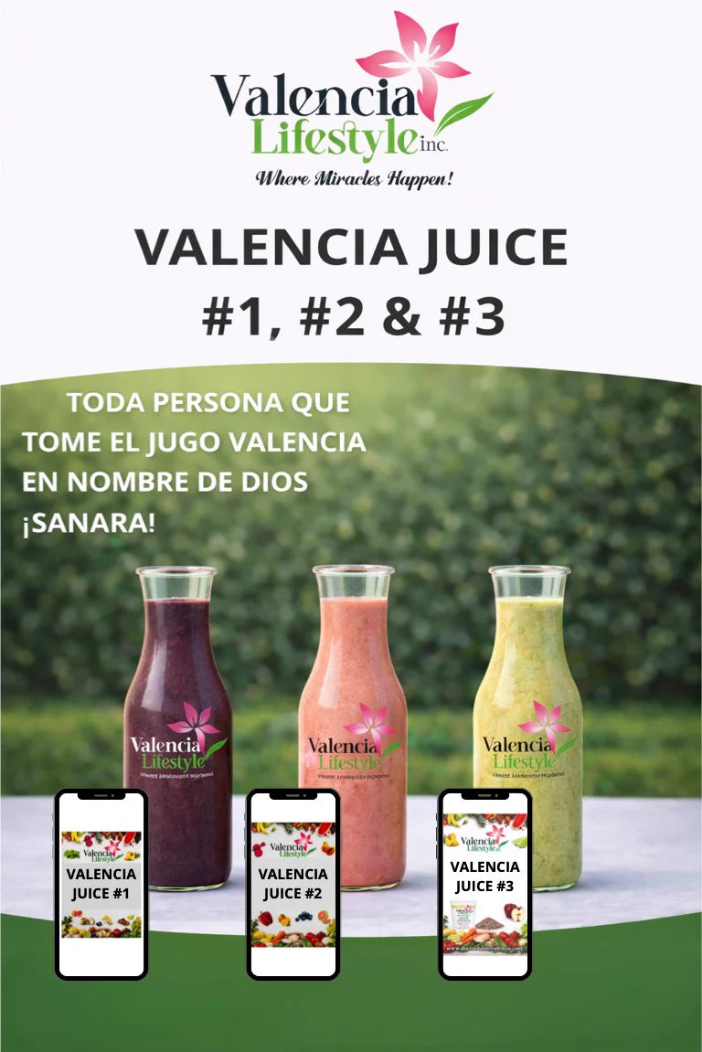 Recetas de Jugos Valencia DIGITALES Bilingües #1-3 (Agrega tu e-mail al finalizar la compra)